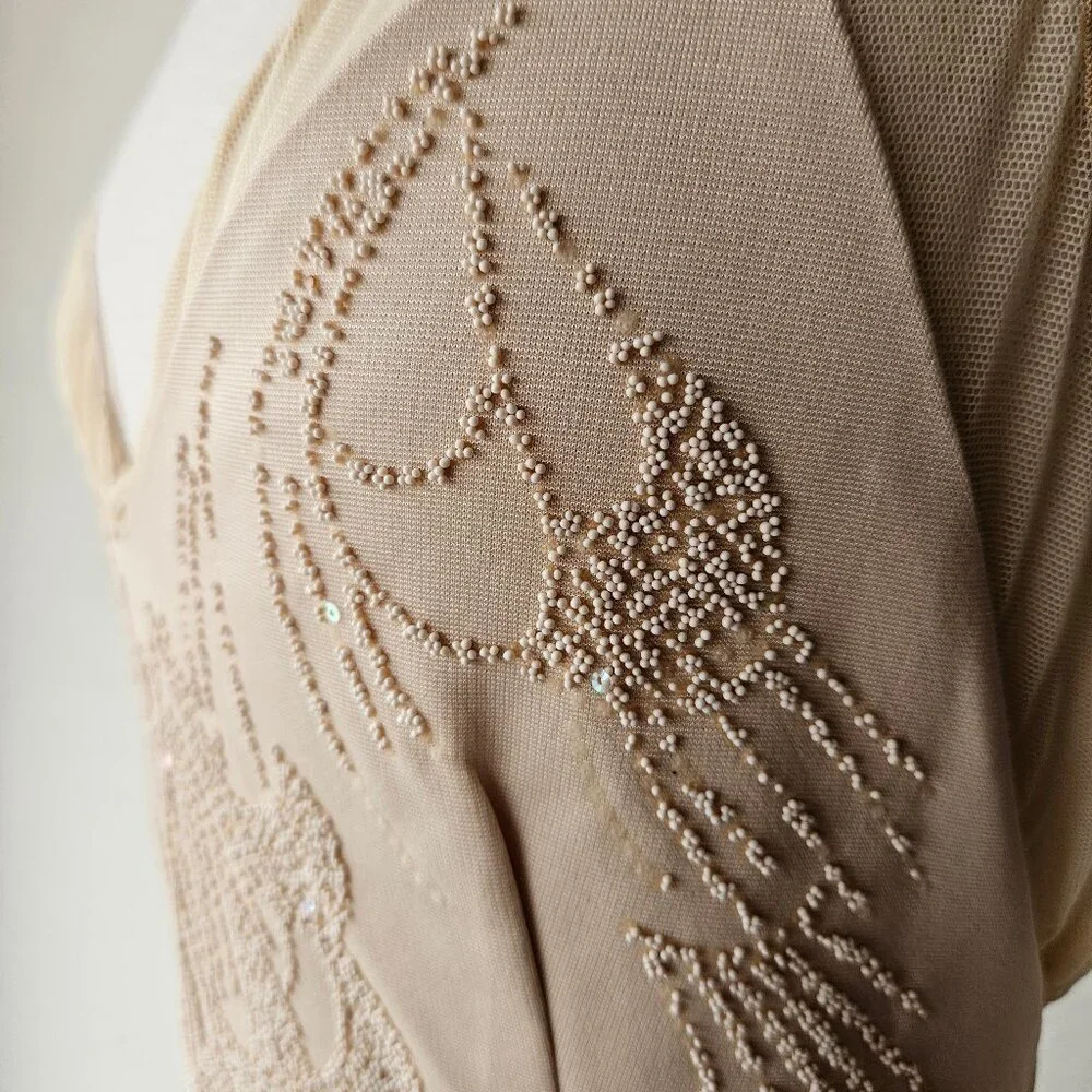 Alexia Admor Womens Beige Nude Look Kardashian Cocktail Dress L MSRP $305 NWT - Picture 4 of 12